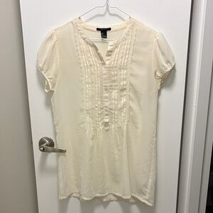 Forever 21 Cream Button-Down Blouse